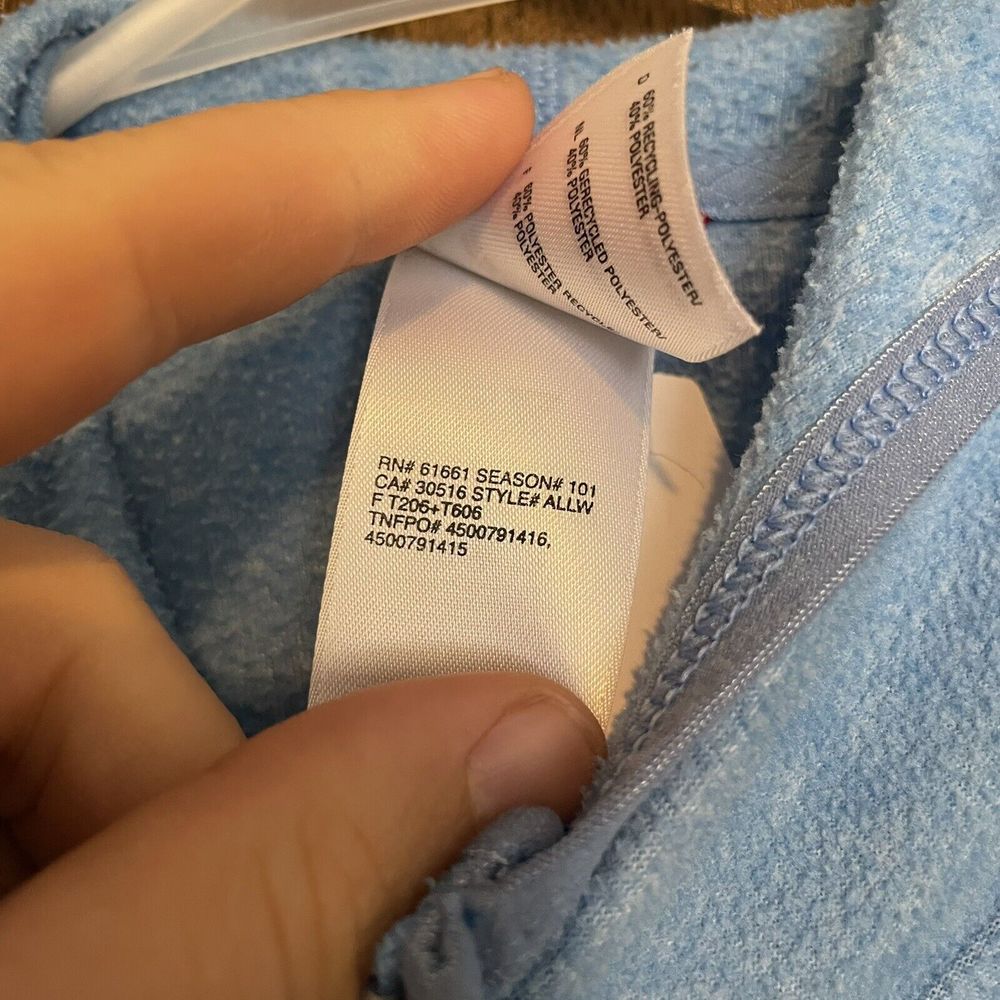 The North Face TKA 100 Womens Small Blue Fleece Masonic Hoodie Full Zip Jacket - Picture 8 of 9